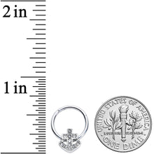 将图片加载到图库查看器，16G 3/8 Clear Gem Nautical Anchor Hinged Segment Ring
