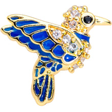 Load image into Gallery viewer, 16G 1/4  Clear Gem Gold Tone Blue Bird Cartilage Tragus
