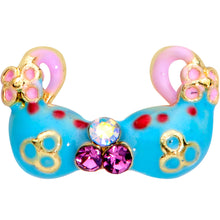 Load image into Gallery viewer, 16G 1/4 Pink Gem Gold Tone Bikini Top Cartilage Tragus Earring
