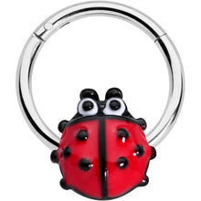 将图片加载到图库查看器，16G 3/8 Whimsical Ladybug Hinged Segment Ring
