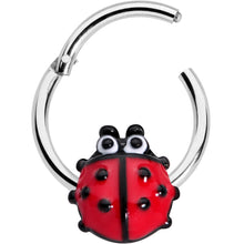 将图片加载到图库查看器，16G 3/8 Whimsical Ladybug Hinged Segment Ring
