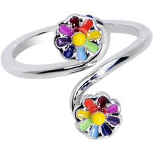 将图片加载到图库查看器，Spring Summer Rainbow Flower Spiral Toe Ring
