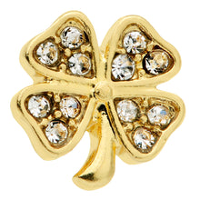 Load image into Gallery viewer, 20G 5/16 Clear Gem Gold Tone Shamrock St Patricks Day Nose Hoop
