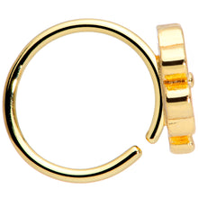 Load image into Gallery viewer, 20G 5/16 Clear Gem Gold Tone Shamrock St Patricks Day Nose Hoop
