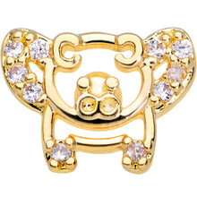 Load image into Gallery viewer, 16G 1/4 Clear Gem Gold Tone Flying Pigs Cartilage Tragus Earring
