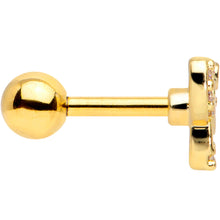 Load image into Gallery viewer, 16G 1/4 Clear Gem Gold Tone Flying Pigs Cartilage Tragus Earring
