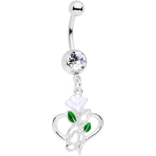 Load image into Gallery viewer, Clear Gem Heart Music Valentines Day Dangle Belly Ring
