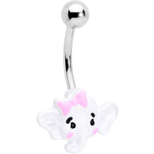 Load image into Gallery viewer, Pink Bow Cute Elephant Belly Ring
