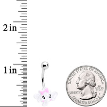 Load image into Gallery viewer, Pink Bow Cute Elephant Belly Ring
