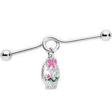 Load image into Gallery viewer, 14G Easter Basket Glow in the Dark Dangle Project Bar 38mm
