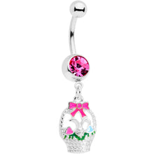 将图片加载到图库查看器，Pink Gem Easter Basket Dangle Belly Ring
