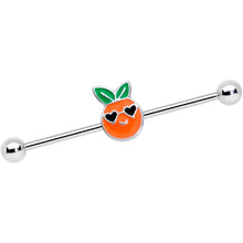 Load image into Gallery viewer, 14G Citrus Fun Orange Fruit Industrial Barbell 38mm
