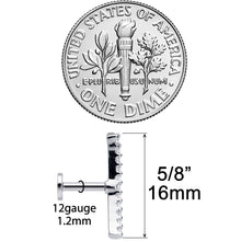 将图片加载到图库查看器，16G 1/4 Clear CZ Gem Curve Internal Thread Labret Monroe Tragus
