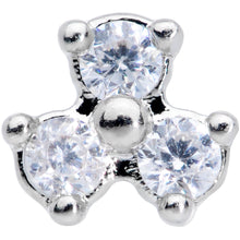将图片加载到图库查看器，20G 5/16 Clear CZ Gem Triple Triangle Nose Bone
