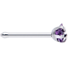 Load image into Gallery viewer, 20G 5/16 Purple CZ Gem Star Nose Bone 3mm
