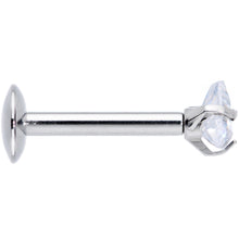 将图片加载到图库查看器，16G 5/16 Clear CZ Gem Triangle Internal Thread Labret Tragus
