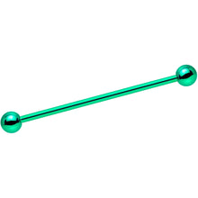 Load image into Gallery viewer, 14G Green Leprechaun St Patricks Day Industrial Barbell Set 38mm
