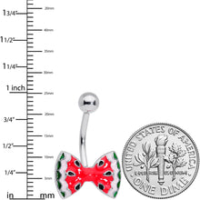 将图片加载到图库查看器，Red Green Sweet Summer Watermelon Bow Belly Ring
