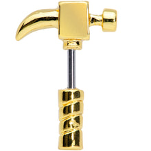 Load image into Gallery viewer, 16G 1/4 Gold Tone Claw Hammer Cartilage Earring
