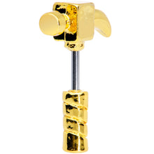 Load image into Gallery viewer, 16G 1/4 Gold Tone Claw Hammer Cartilage Earring
