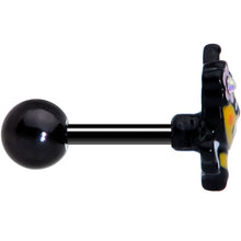 Load image into Gallery viewer, 16G 1/4 Aurora Gem Black Yellow Happy Bee Cartilage Tragus
