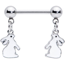 将图片加载到图库查看器，14G 9/16 Glow in the Dark Easter Bunny Dangle Nipple Ring Set
