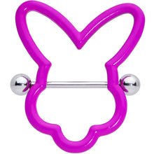 Load image into Gallery viewer, 14G 9/16 Pink Glow in the Dark Easter Bunny Nipple Shield Set
