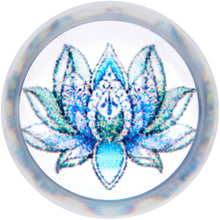 将图片加载到图库查看器，Clear Blue Acrylic Lotus Flower Saddle Plug Set
