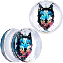 将图片加载到图库查看器，Clear Blue Brown Wolf Acrylic Saddle Plug Set
