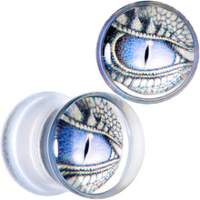 Load image into Gallery viewer, Clear Blue Acrylic Dragons Eye Saddle Plug Set
