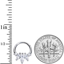 Load image into Gallery viewer, 16G 5/16 Clear CZ Gem Circlet Hinged Segment Ring
