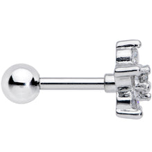 Load image into Gallery viewer, 16G 5/16 Clear CZ Gem G23 Titanium Flower Cartilage Earring
