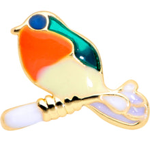 Load image into Gallery viewer, 16G 1/4 Green Gem Gold Tone Perched Bird Cartilage Tragus
