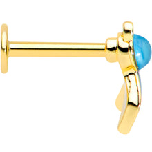 Load image into Gallery viewer, 16G 5/16 Gold Tone Blue Green Mermaid Tail Labret Monroe Tragus
