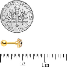 Load image into Gallery viewer, 16G 1/4 Clear Gem Gold Tone Fish Cartilage Tragus Earring
