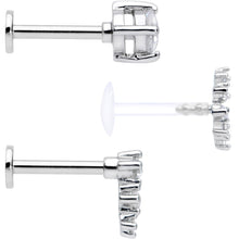 Load image into Gallery viewer, 16G 5/16 Clear Gem Bioplast Curves Labret Monroe Tragus Set of 3
