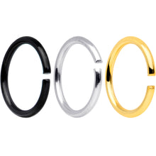 将图片加载到图库查看器，18G 5/16 Black Gold Tone Anodized Seamless Circular Ring Set of 12
