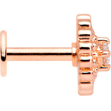 将图片加载到图库查看器，16G 1/4 Clear CZ Rose Gold Tone Hearts Labret Monroe Tragus

