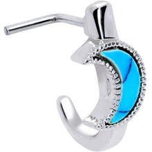 将图片加载到图库查看器，20G 5/16 Faux Turquoise Crescent Moon Faux Hoop L Shape Nose Ring
