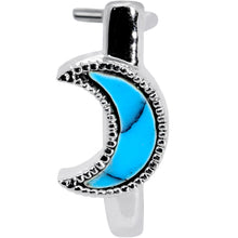 将图片加载到图库查看器，20G 5/16 Faux Turquoise Crescent Moon Faux Hoop L Shape Nose Ring
