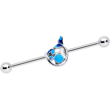 Load image into Gallery viewer, 14G Blue Water Whale Industrial Barbell 38mm
