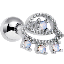 Load image into Gallery viewer, 16G 1/4 White Faux Opal UFO Cartilage Tragus Earring
