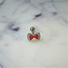 Load image into Gallery viewer, 16G 1/4 Red Fruit Watermelon Bow Cartilage Tragus Earring
