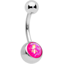 Load image into Gallery viewer, Pink Faux Opal Easter Bunny Belly Ring Set of 3

