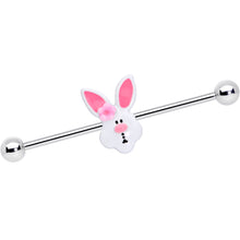 将图片加载到图库查看器，14G Easter Bunny Flower Industrial Barbell 38mm
