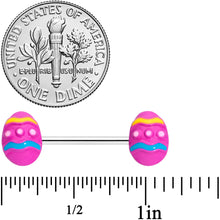 将图片加载到图库查看器，14G 9/16 Pink Easter Egg Barbell Nipple Ring Set
