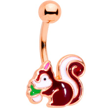 将图片加载到图库查看器，Rose Gold Tone Snacking Squirrel Belly Ring
