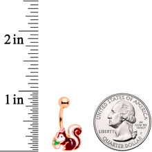将图片加载到图库查看器，Rose Gold Tone Snacking Squirrel Belly Ring
