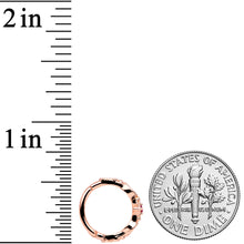 Load image into Gallery viewer, 16G 3/8 Red Gem Rose Gold Tone Regal Cats Eye Hinged Segment Ring
