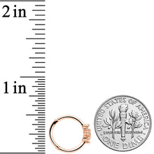 Load image into Gallery viewer, 16G 3/8 Clear CZ Gem Rose Gold Tone Flower Hinged Segment Ring
